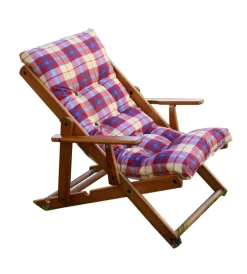 Clearance Sedia sdraio "alessia" in pino naturale con cuscino e schienale regolabile Mobili Da Giardino E Accessori