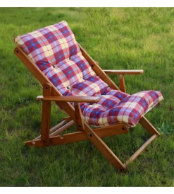 Clearance Sedia sdraio "alessia" in pino naturale con cuscino e schienale regolabile Mobili Da Giardino E Accessori