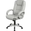 BellaHome Sedie Ufficio|Sedia ufficio "columbia" con braccioli in ecopelle grigio 66,5x70x109-118 cm