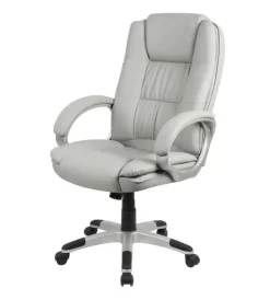BellaHome Sedie Ufficio|Sedia ufficio "columbia" con braccioli in ecopelle grigio 66,5x70x109-118 cm