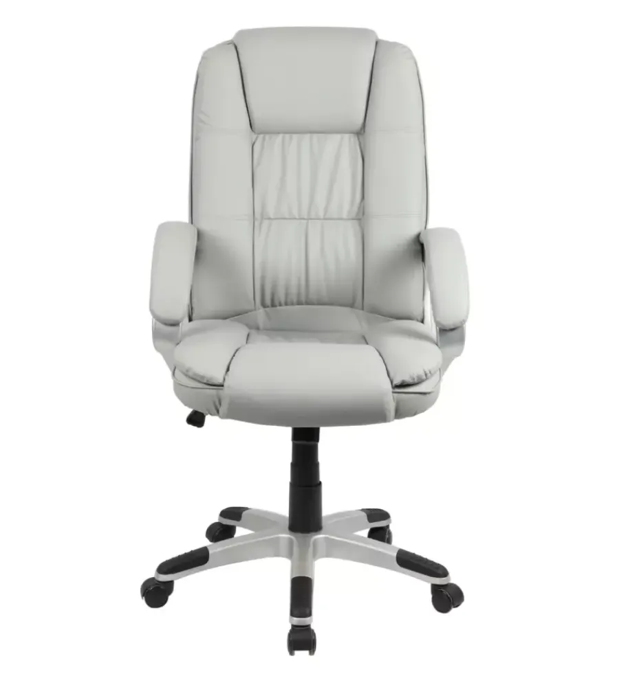 BellaHome Sedie Ufficio|Sedia ufficio "columbia" con braccioli in ecopelle grigio 66,5x70x109-118 cm