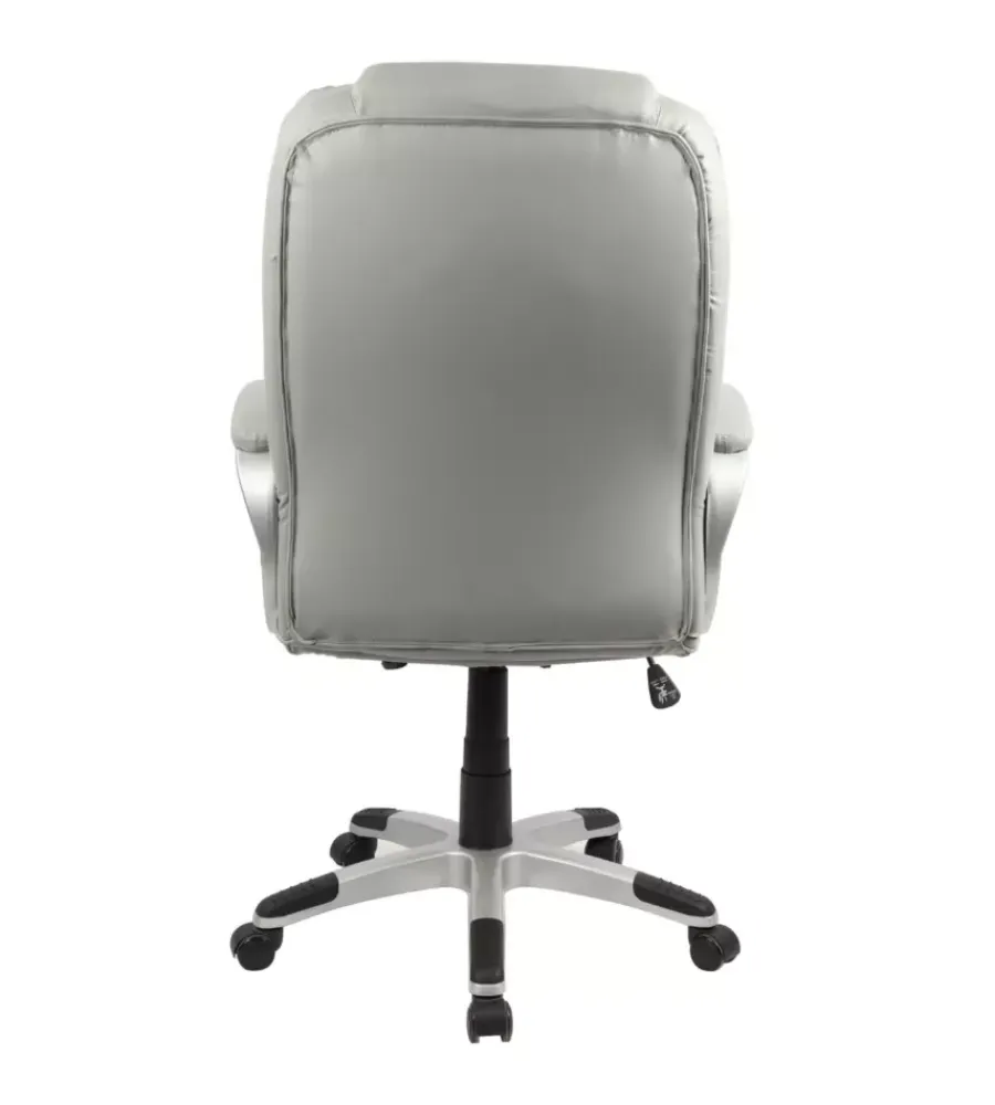BellaHome Sedie Ufficio|Sedia ufficio "columbia" con braccioli in ecopelle grigio 66,5x70x109-118 cm