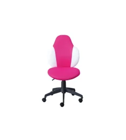 Outlet Sedia ufficio in tessuto lampone e bianco, 52x56x94-103,5 cm Sedie Ufficio