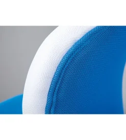 Outlet Sedia ufficio in tessuto azzurro e bianco, 52x56x94-103,5 cm Sedie Ufficio