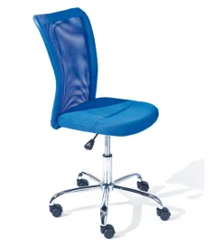 Sedie Ufficio|Sedia ufficio in tessuto con ruote, blu