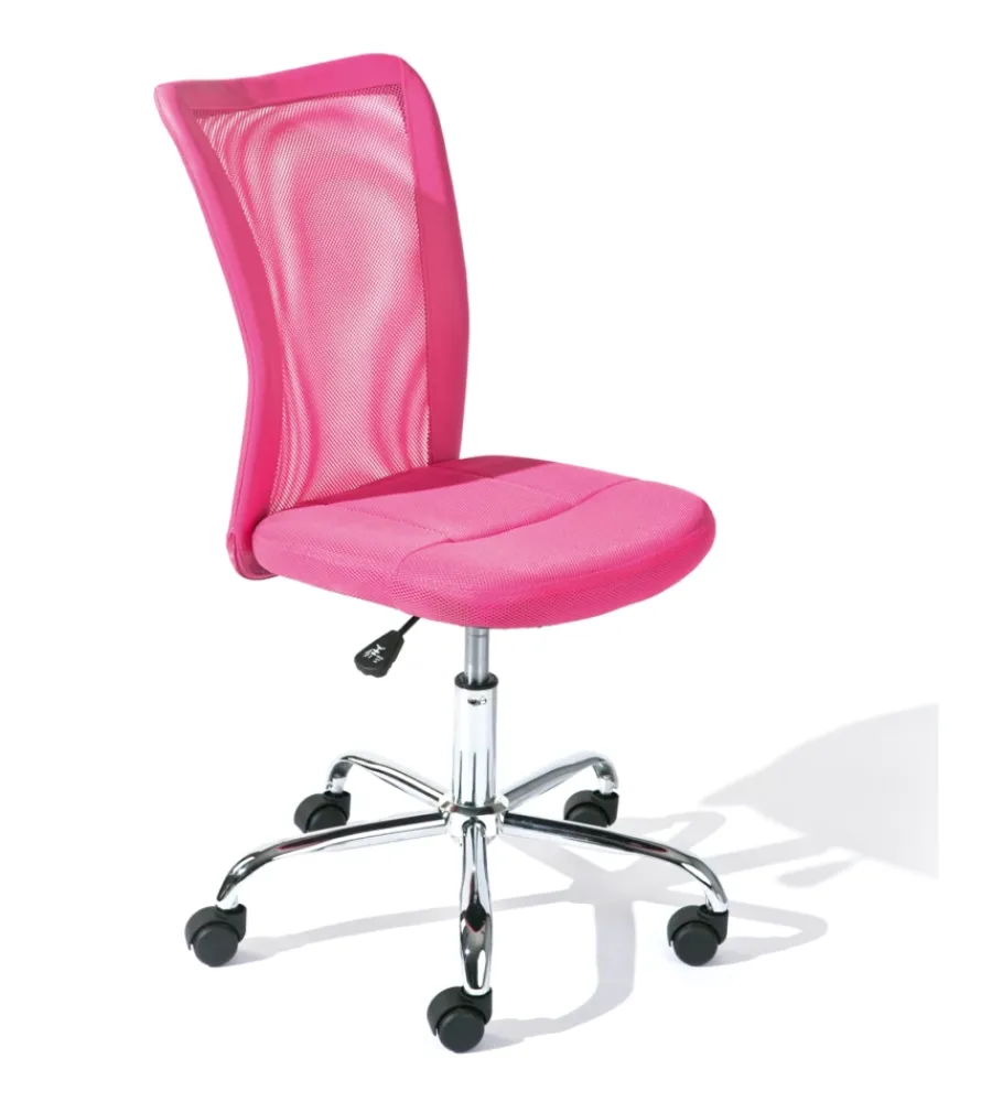 Sedie Ufficio- Sedia ufficio in tessuto con ruote, fuxia