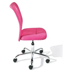 Sedie Ufficio- Sedia ufficio in tessuto con ruote, fuxia