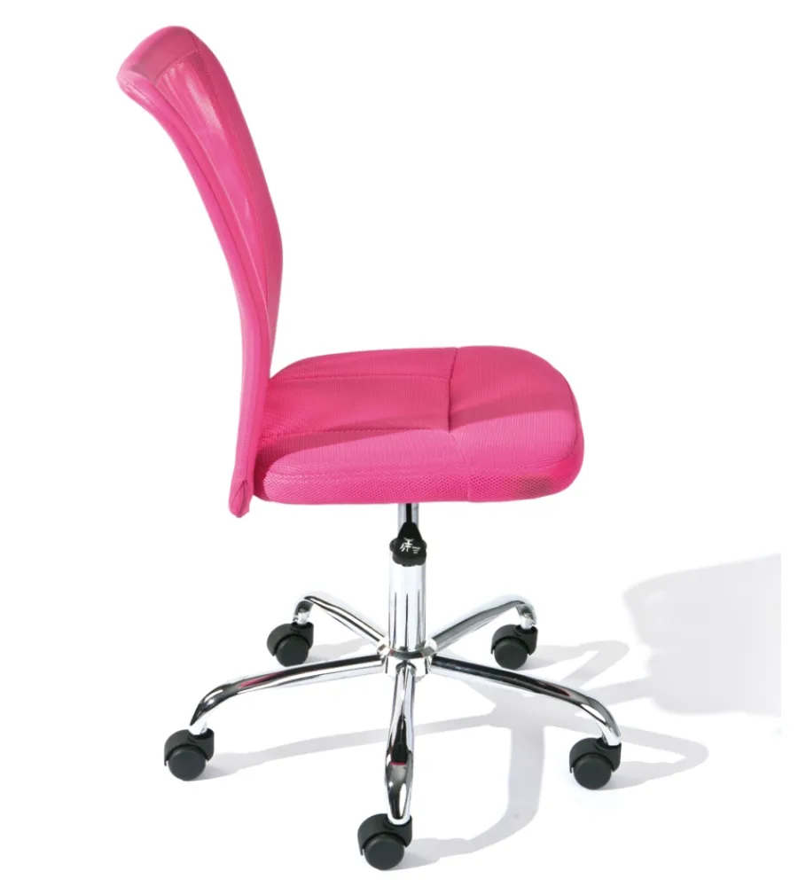 Sedie Ufficio- Sedia ufficio in tessuto con ruote, fuxia