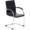 Sedie Ufficio|Sedia ufficio "stand" in ecopelle nera, 55x56x91 cm