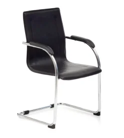Sedie Ufficio|Sedia ufficio "stand" in ecopelle nera, 55x56x91 cm
