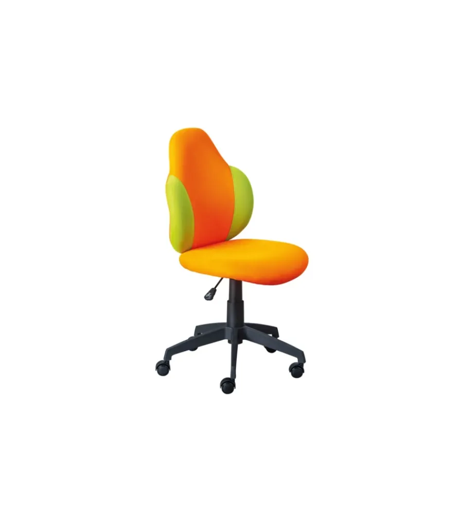 Sedie Ufficio|Sedia ufficio tessuto arancione e giallo, 52x56x94-103,5 cm