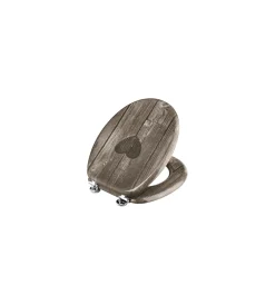 Ceramiche E Accessori- Sedile copri water decoro cuore, mdf, marrone