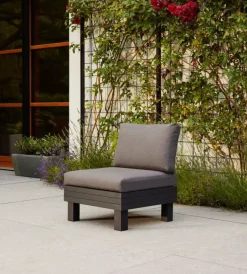 Keter Mobili Da Giardino E Accessori|Seduta con schienale e cuscino "elements" in polipropilene grafite 65x74x73 cm