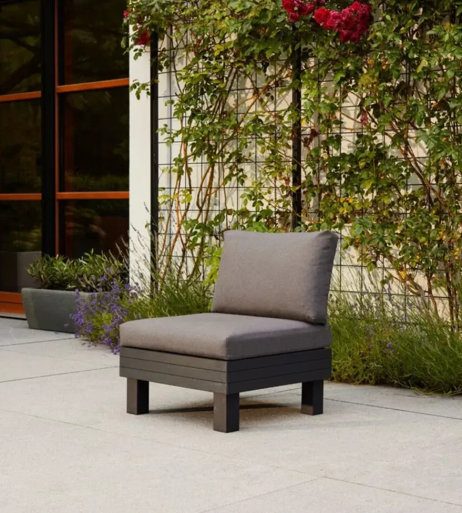 Keter Mobili Da Giardino E Accessori|Seduta con schienale e cuscino "elements" in polipropilene grafite 65x74x73 cm
