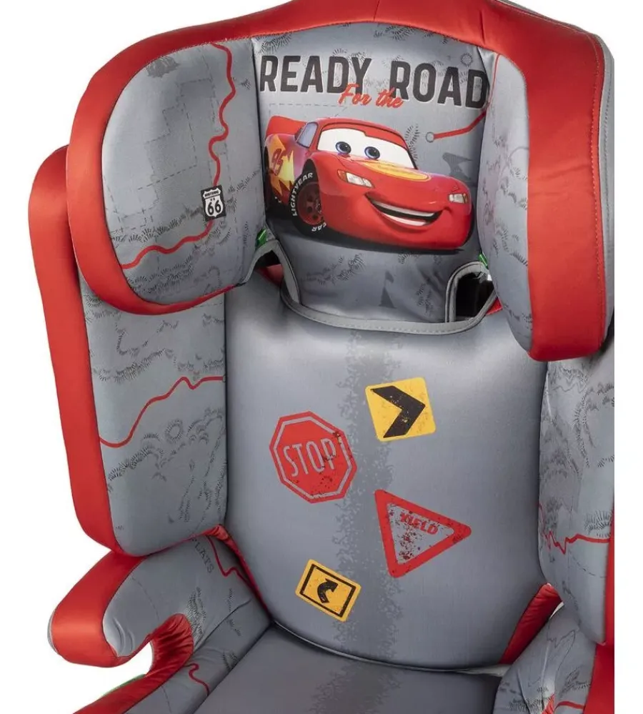 Auto Interno- Seggiolino auto disney "cars" per bambini con altezza da 100 a 150 cm, ece r129