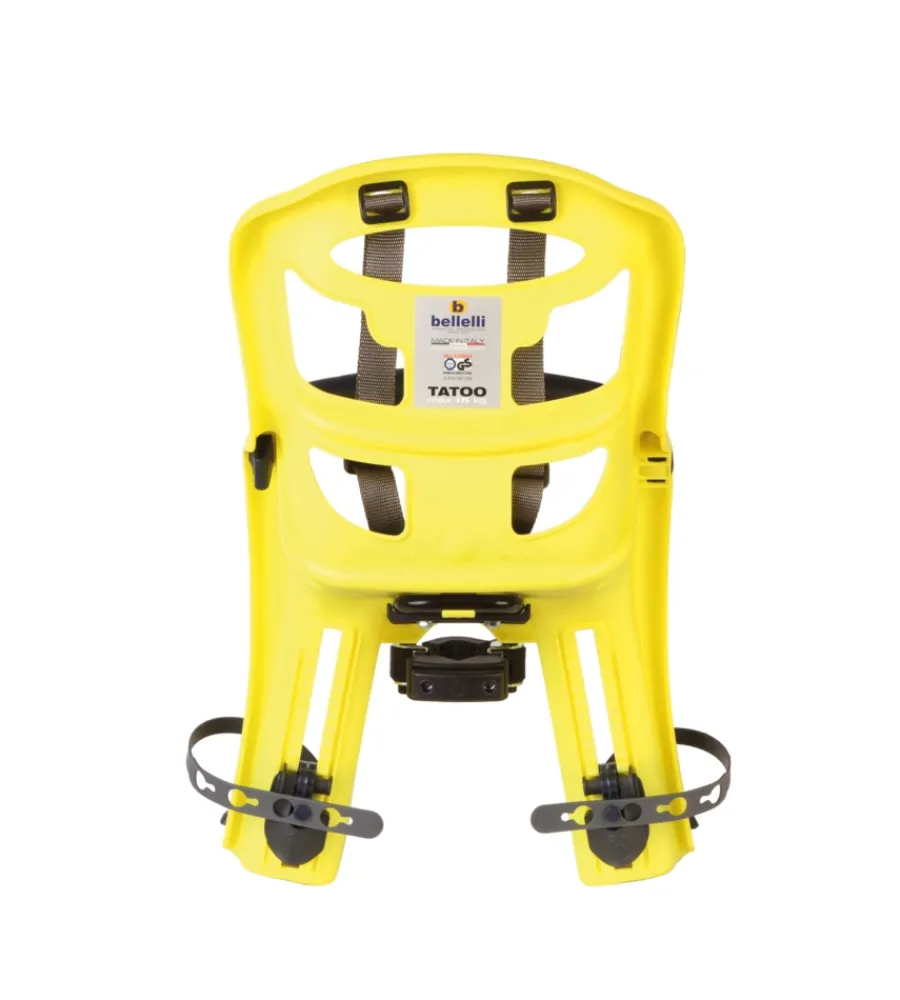 Bici|Seggiolino per bici anteriore bellelli "tatoo plus" giallo, portata massima 15 kg