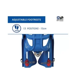 Bici- Seggiolino posteriore blu per bicicletta per bambini, max. 22 kg, da 3 a 8 anni - si fissa al telaio