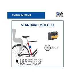 Bici- Seggiolino posteriore blu per bicicletta per bambini, max. 22 kg, da 3 a 8 anni - si fissa al telaio