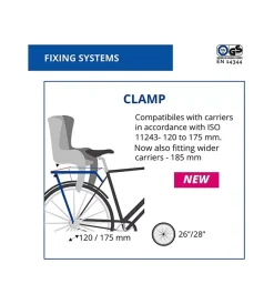 Bici|Seggiolino posteriore blu per bicicletta per bambini, max. 22 kg, da 3 a 8 anni - si fissa al portapacchi