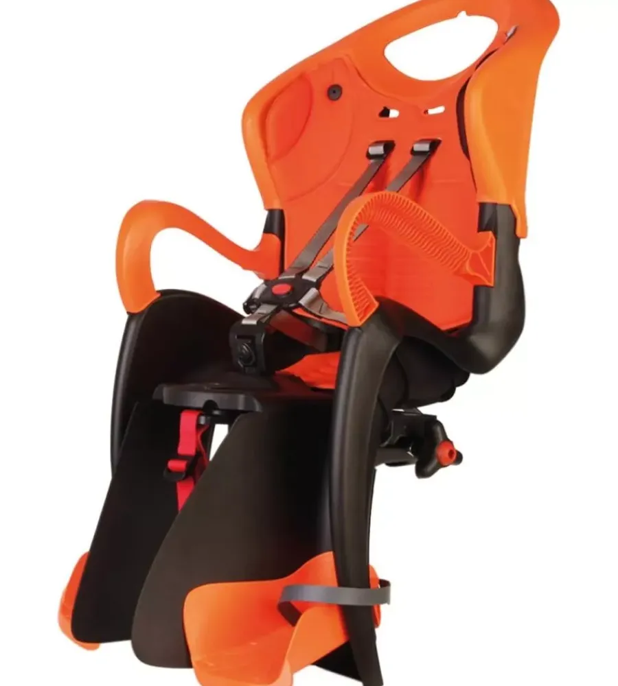 Bici|Seggiolino posteriore per bicletta bellelli "tiger clamp" grey/orange, portata massima 22 kg