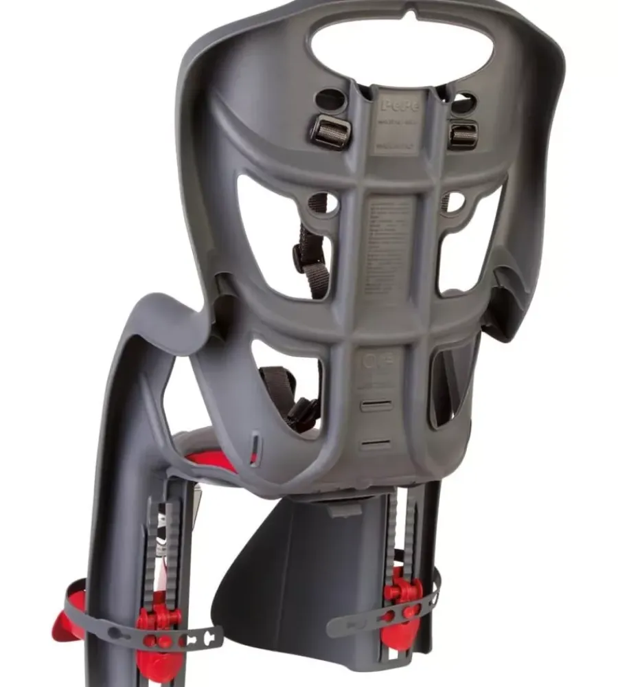 Seggiolino posteriore per bicicletta bellelli "pepe" dark grey, portata massima 22 kg Bici