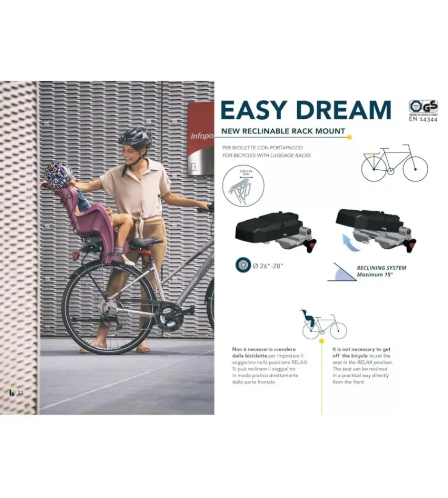 Outlet Seggiolino posteriore per bicicletta bellelli "mr fox" dark grey, portata massima 22 kg Bici