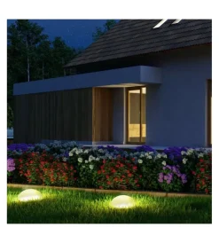 Discount Semi sfera decorativa da esterno luminosa led rgb ricaricabile e con telecomando 50x50x26 cm Illuminazione Per Esterno