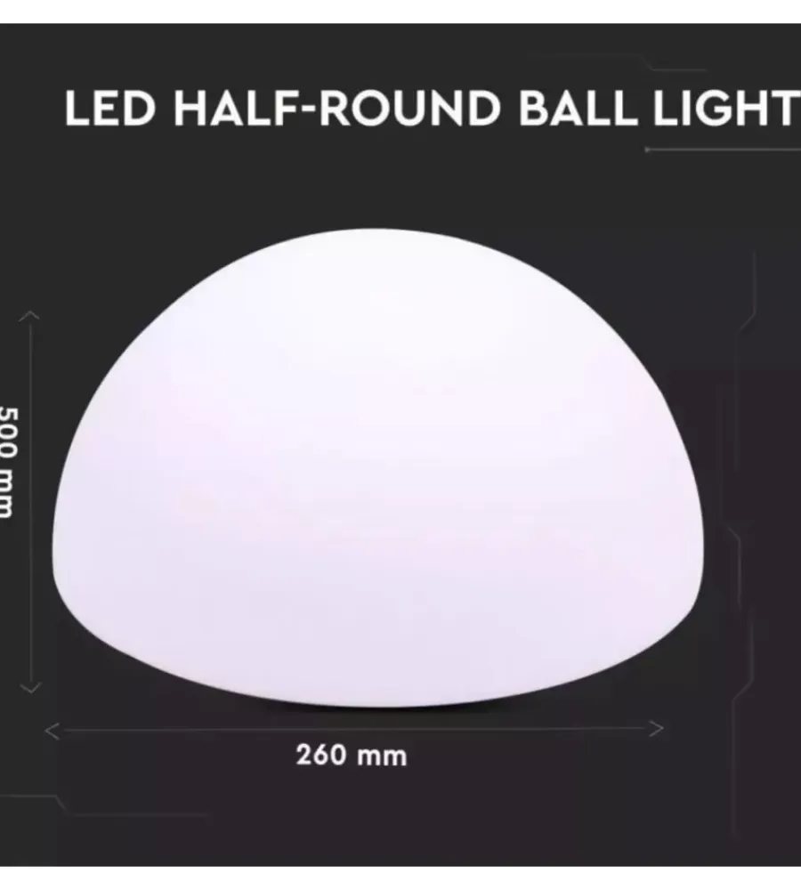 Discount Semi sfera decorativa da esterno luminosa led rgb ricaricabile e con telecomando 50x50x26 cm Illuminazione Per Esterno