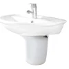Ceramiche E Accessori|Semicolonna in ceramica bianco per lavabo sospeso "serie fiore".