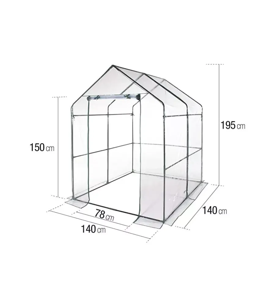 Coltivazione E Cura|Serra a casetta verdelook con telo pvc 140x140x197 cm