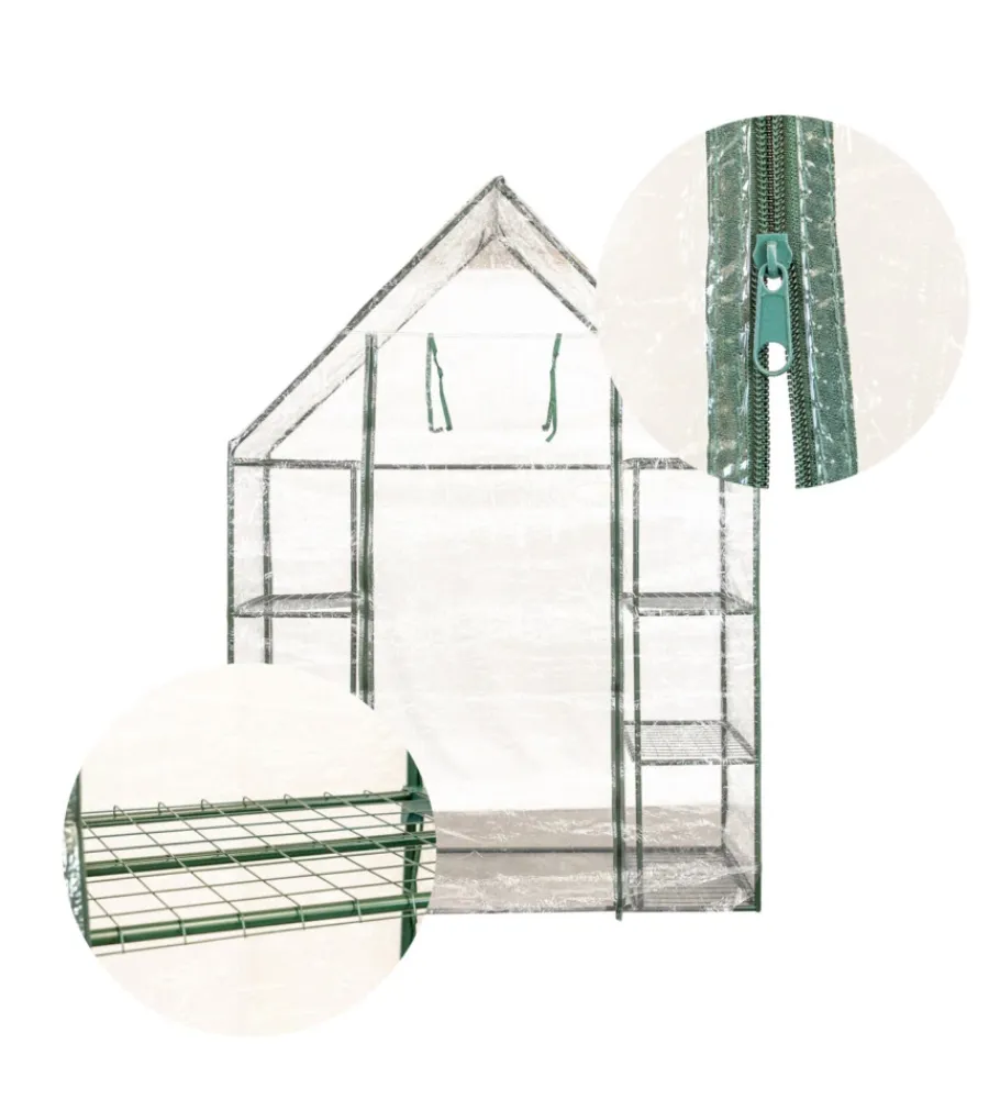 Coltivazione E Cura|Serra da esterno "barbara" con 8 ripiani e telo in pvc 140x70x190 cm
