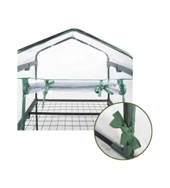 Outlet Serra da esterno verdelook con 4 ripiani in acciaio e telo in pvc 69x49x157 cm Coltivazione E Cura