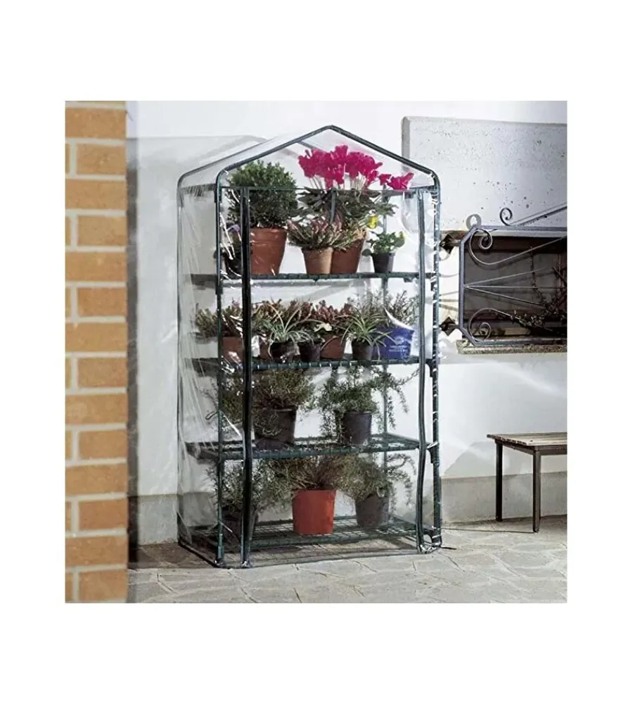 Coltivazione E Cura-Verdemax Serra da giardino "azalea" con 4 ripiani big 90x50x163 cm