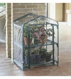 Coltivazione E Cura-Verdemax Serra da giardino "azalea" con 2 ripiani e ruote 70x50x98 cm