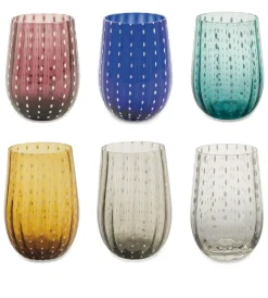 Stoviglie|Servizio di bicchieri "shiraz" in vetro colorato, 6 pezzi