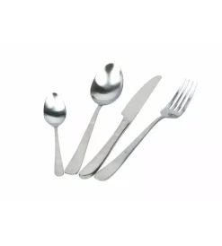 Stoviglie|Servizio posate "round" acciaio color argento opaco, 24 pezzi