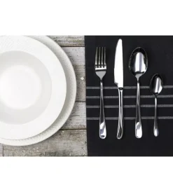 Stoviglie|Servizio posate villa d'este "roun" in acciaio inox silver lucido, 24 pezzi