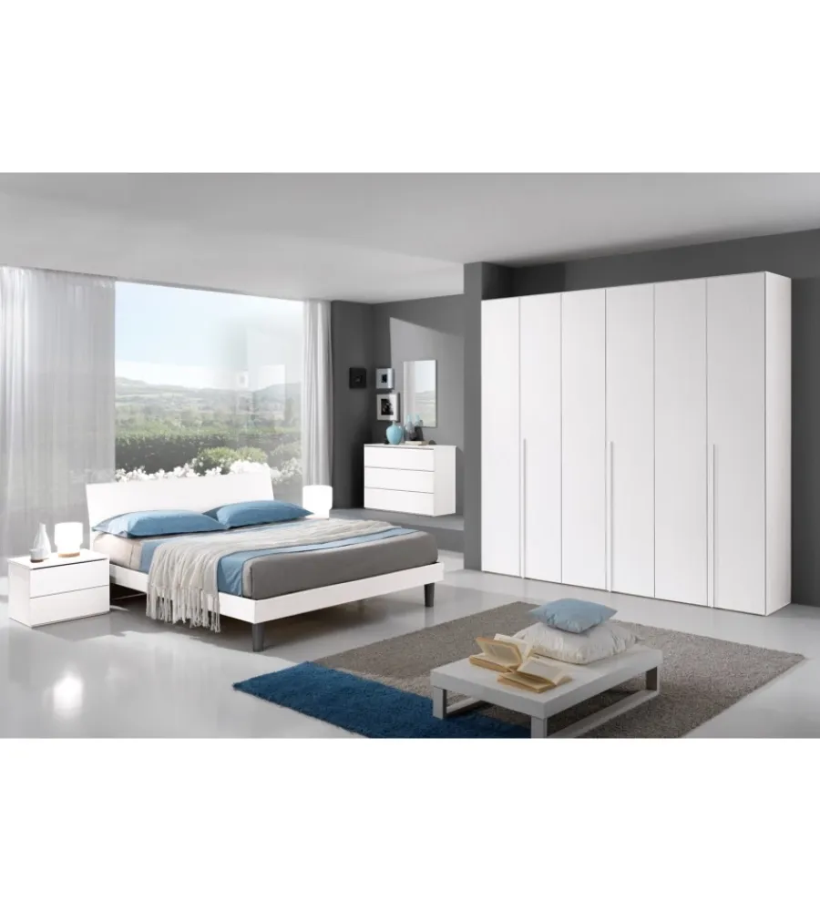 Sale Set 2 comodini "giotto" 2 cassetti bianco fiammato 49x38x41 cm Letti E Comodini