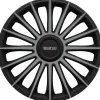 Sparco Auto Esterno|Set 4 copricerchi 14" pollici copriruota auto treviso spc1493bkgr nero grigio