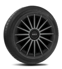 Sparco Auto Esterno|Set 4 copricerchi 14" pollici copriruota auto treviso spc1493bkgr nero grigio