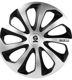 New Set 4 copricerchi 14" pollici copriruota auto lazio spc1473svbk argento nero Auto Esterno