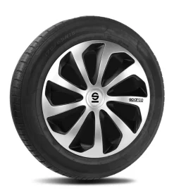 New Set 4 copricerchi 14" pollici copriruota auto lazio spc1473svbk argento nero Auto Esterno