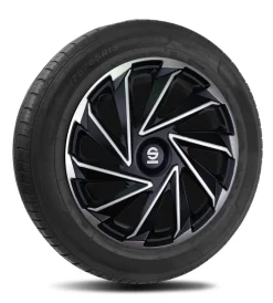 Set 4 copricerchi 14" pollici copriruota auto varese spc1480svbk  argento nero Auto Esterno