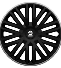 Sale Set 4 copricerchi 15" pollici copriruota auto bergamo spc1585bkgr nero grigio Auto Esterno