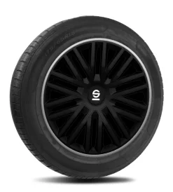Sale Set 4 copricerchi 15" pollici copriruota auto bergamo spc1585bkgr nero grigio Auto Esterno