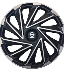 Outlet Set 4 copricerchi 15" pollici copriruota auto varese spc1580svbk argento nero Auto Esterno