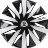Sparco Auto Esterno|Set 4 copricerchi 14" pollici copriruota auto lazio spc1491bksv nero argento