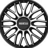 Best Set 4 copricerchi 15" pollici copriruota auto roma  spc1596svbk argento nero Auto Esterno