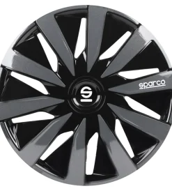 Clearance Set 4 copricerchi auto "lazio" nero/grigio, 16" pollici - spc1691bkgr Auto Esterno