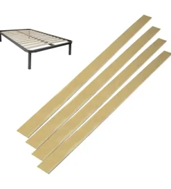 Letti E Comodini|Set 4 doghe di ricambio per letto in betulla